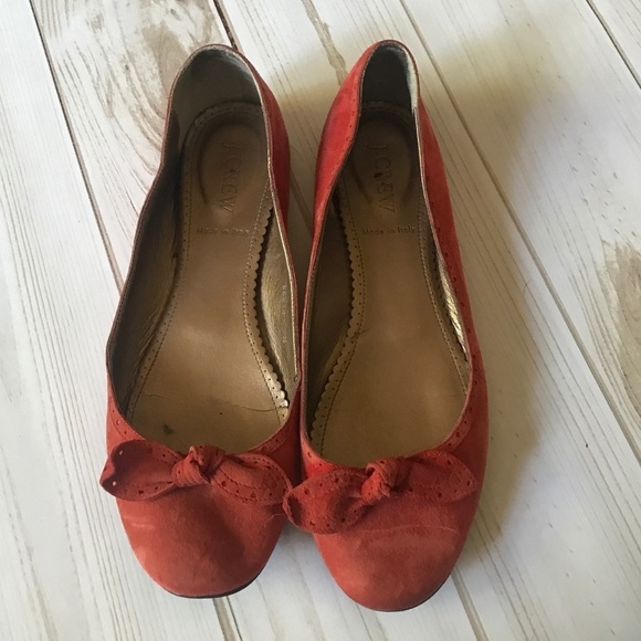 J. Crew Burnt Orange Suede Flats - Picture 1 of 4